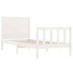 vidaXL Cadre de lit et tête de lit blanc 100x200 cm bois massif