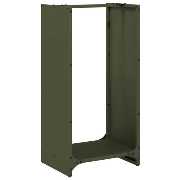 vidaXL Portant de bois chauffage vert olive 40x30x80 cm