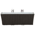 vidaXL Garde-Corps 2 Pièces Noir 50 x 17 x 17 cm Métал