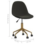 vidaXL Chaises pivotantes à manger lot de 2 Gris foncé Velours