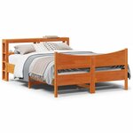 vidaXL Cadre de lit avec tête de lit cire marron 120x190cm bois de pin