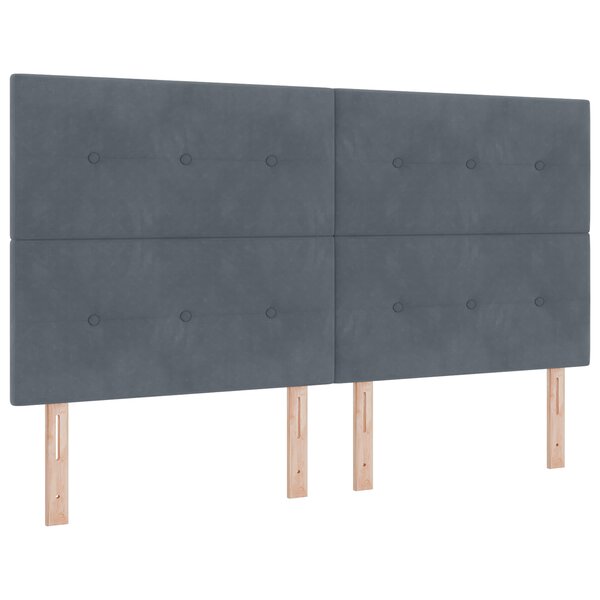 Headboard LED vidaXL Gris Foncé 90 cm Velours