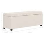 Banc banquette avec compartiment de rangement 116 cm crème polyester 02_0010803