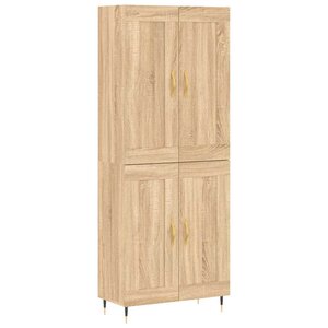 vidaXL Buffet haut Chêne sonoma 69 5x34x180 cm Bois d'ingénierie