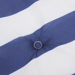 vidaXL Coussins de chaise à dossier haut lot de 2 rayures bleu/blanc