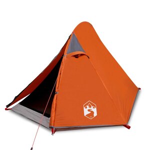 vidaXL Tente de camping à dôme 2 personnes gris et orange imperméable