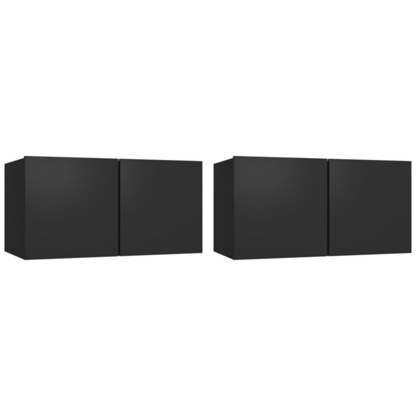 vidaXL Meubles TV suspendus 2 Pièces Noir 60x30x30 cm