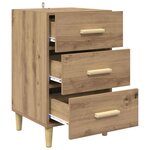 vidaXL Cabinet de chevet avec tiroir chêne artisanal 40 x 40 x 66 cm