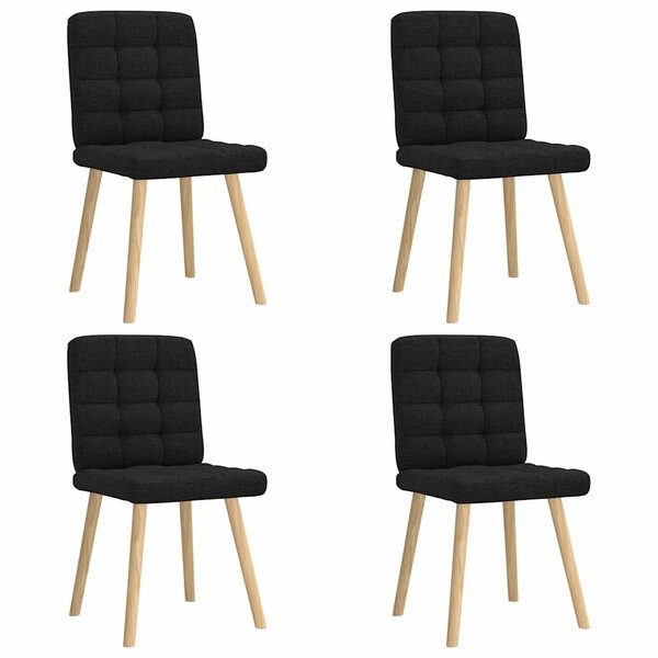 vidaXL Chaises à manger lot de 4 noir tissu