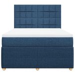 vidaXL Sommier à lattes de lit avec matelas Bleu 160x200 cm Tissu