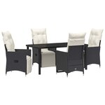 vidaXL Ensemble de salle à manger pour jardin 5 Pièces Noir polyrotin