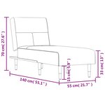 vidaXL Chaise longue noir velours