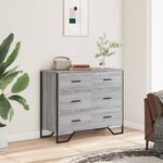 vidaXL Commode sonoma gris 91x35 5x74 5 cm bois d'ingénierie