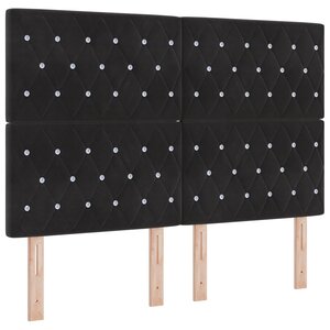 vidaXL Tête de lit boutons cristal tuftés noire 160 cm velours