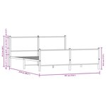 vidaXL Cadre de lit en métal sans matelas chêne fumé 183x213 cm