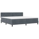 Lit à ressorts vidaXL avec matelas et LED Gris foncé 200x200 cm Velours