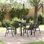 vidaXL Ensemble de salle à manger pour jardin 5 Pièces Noir Poly rotin