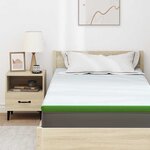 vidaXL Coussins de Matelas Blanc et vert 120 x 200 cm