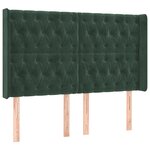 vidaXL Tête de lit à LED Vert foncé 147x16x118/128 cm Velours