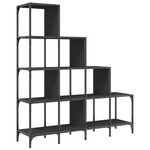 vidaXL Bibliothèque noir 122x30x132 cm bois d'ingénierie et métal