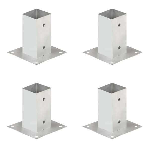 vidaXL Ancres de poteau 4 Pièces Métal galvanisé 71 mm