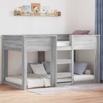 vidaXL Lit Superposé pour Enfants Gris Sonoma 90 x 200 cm