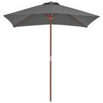 vidaXL Parasol avec mât en bois 150 x 200 cm Anthracite