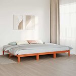 VidaXL Cadre de lit familial sans matelas marron ciré 240x200 cm