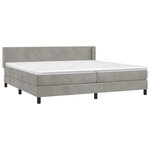 vidaXL Sommier à lattes de lit et matelas Gris clair 200x200cm Velours