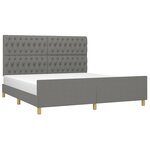 vidaXL Cadre de lit sans matelas gris foncé 180x200 cm tissu