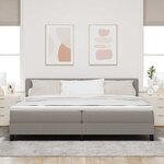 vidaXL Lit à ressorts avec matelas avec LED Taupe 200 x 200 cm tissu