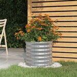 vidaXL Jardinière de jardin Acier enduit de poudre 40x40x36 cm Argenté