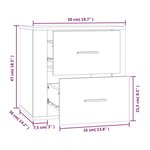 vidaXL Table de chevet murale Blanc 50x36x47 cm
