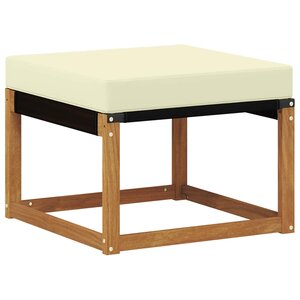 vidaXL Pouf d'Extérieur Bois d'acacia massif et tissu Textilène