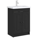vidaXL Armoire sous évier de salle de bain Noir 78 5 x 37 5 x 81 cm