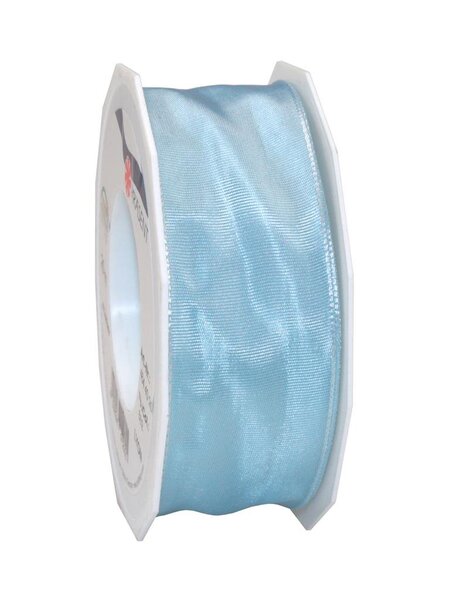 Ruban de soie acetat laitonné lyon 25-m-rouleau 40 mm bleu ciel