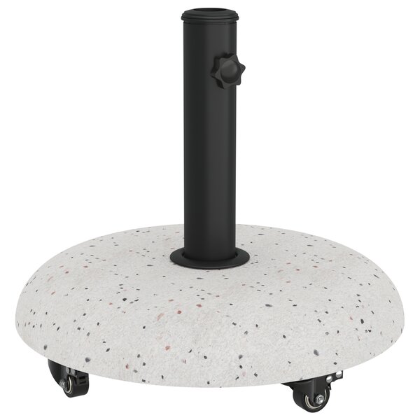 vidaXL Base de Parasol Sur Roues pour Poteaux de 37/42/52/58mm en Béton Blanc