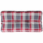 vidaXL Coussin de palette motif à carreaux rouge 70x40x12 cm tissu