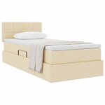 vidaXL Lit avec rangement et matelas avec matelas Crème 90 x 190 cm