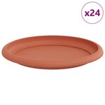 vidaXL Plateau à fleurs rond 24 pc Rouge brique Ø 17 5 x 2 cm