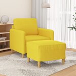 vidaXL Fauteuil avec repose-pied Jaune clair 60 cm Tissu