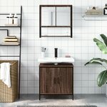 vidaXL Ensemble de meubles de salle de bain 2 Pièces Chêne marron