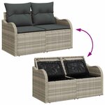 vidaXL Ensemble de canapé de jardin 4 Pièces Gris clair Poly rotin