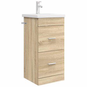 vidaXL Meuble de salle de bain avec évier Chêne Sonoma
