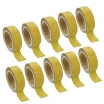 10 masking tapes à paillettes dorés 1 5 cm x 5 m