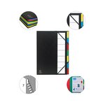 Trieur Rigide Ordonator Dos Extensible 7 Compartiments Noir - Couleurs Assorties - X 6 - Exacompta
