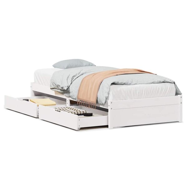 vidaXL Cadre de lit sans matelas blanc 90x190 cm bois de pin massif