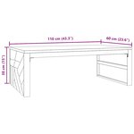 vidaXL Table basse 110x60x38 cm bois de teck solide