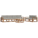 vidaXL Ensemble de canapés d'extérieur 7 Pièces Gris Naturel et Clair