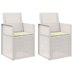 vidaXL Chaises de jardin salle à manger 2 Pièces Blanc et crème PP